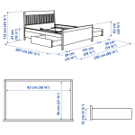 Каркас кровати с выдвижными ящиками - IKEA IDANÄS/IDANAS/LÖNSET/LONSET, 200х140 см, темно-коричневый, ИДАНЭС/ЛОНСЕТ ИКЕА