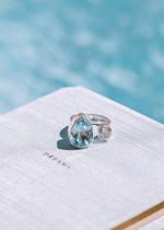 Кольцо «Дуо» с голубым топазом и белым топазом