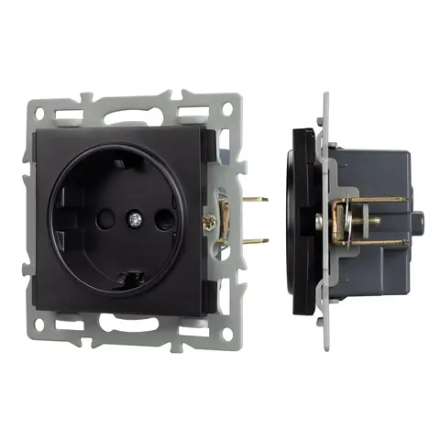 Механизм электрической розетки SCT-MEU1-PL-BK (250V, 16A) (Arlight, -) 043731