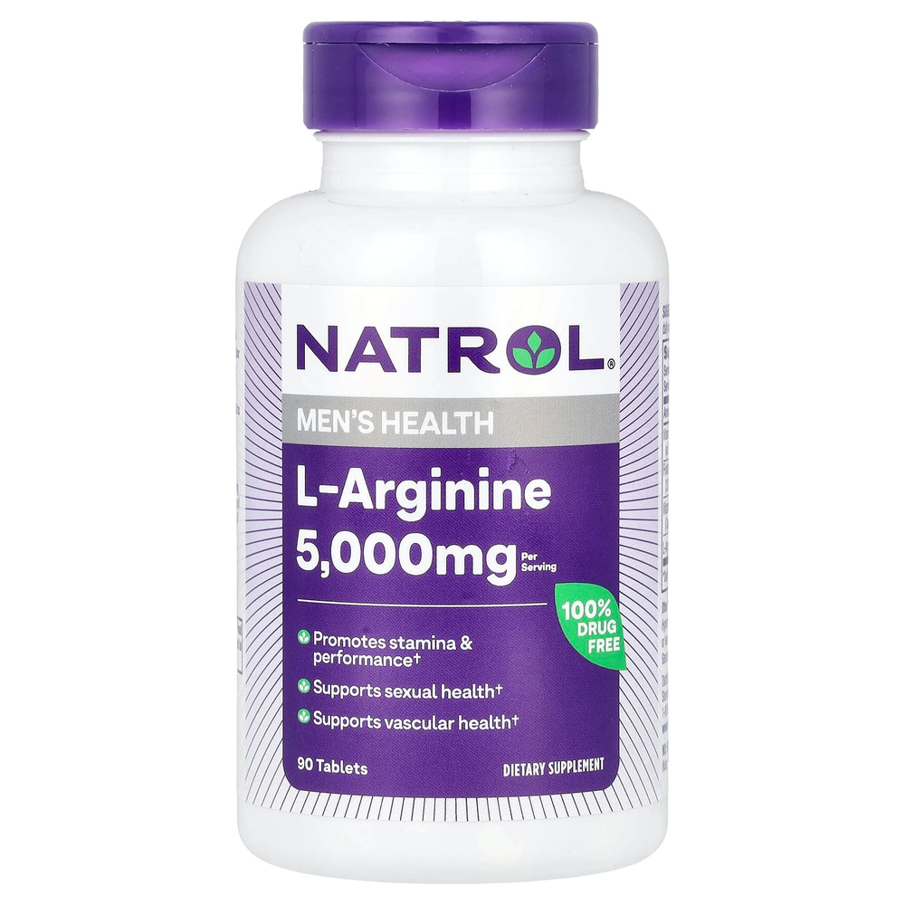 Natrol, L-аргинин, 5000 мг, 90 таблеток (1000 мг в каждой таблетке)