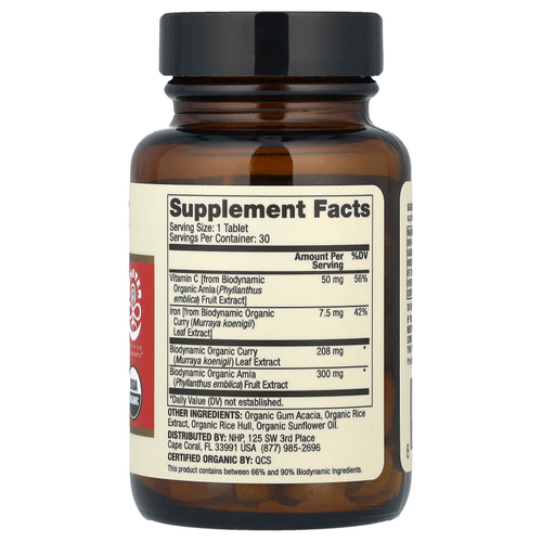 Dr. Mercola, Biodynamic®, железо из органического карри, 30 таблеток