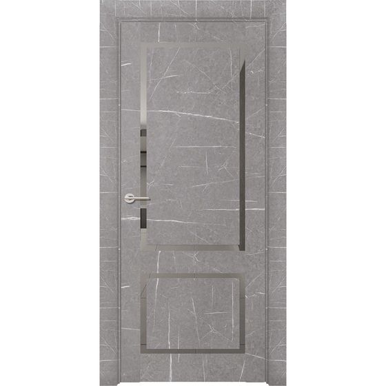 Купить Дверь экошпон Neo Loft 301 Marable Soft Touch торос серый стекло grey