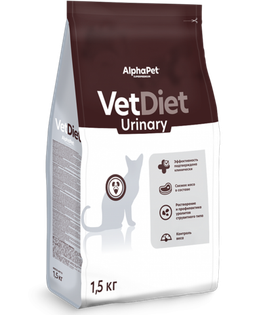 AlphaPet Vet Diet Urinary для кошек и котов 1,5кг.