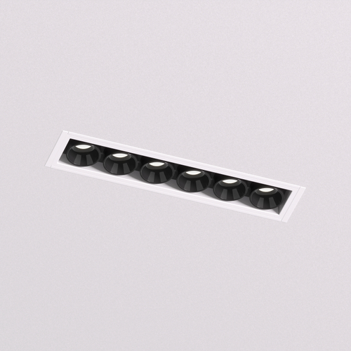 DK2531-WB Встраиваемый светильник SPACE со светодиодом под шпатлевку L126mm 220V 10W 38° 4000К IP20 белый/черный алюминий