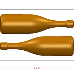 1095 | Форма для шоколадных изделий "Бутылочка шампанского" (275*175 мм)