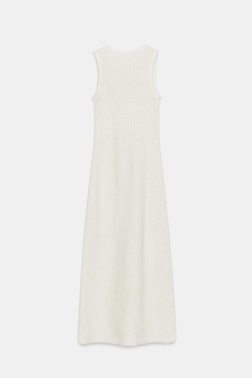 ZARA ДЛИННОЕ ПЛАТЬЕ В СЕЛЬСКОМ СТИЛЕ, ЭКРЮ