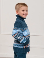 Свитер вязаный с оленями новогодний