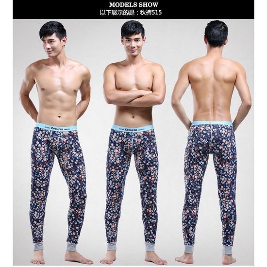 Мужские кальсоны с узором синие Cockon MAN pants Navy 23641