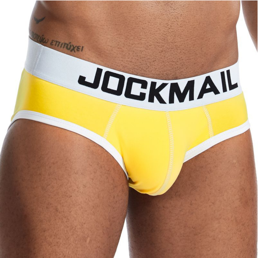 Мужские трусы брифы желтые JOCKMAIL JM2032-13