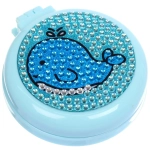 Расческа массажная детская складная «КАРАМЕЛЬ», китенок, цвет голубой, d-6см (пакет с подвесом)