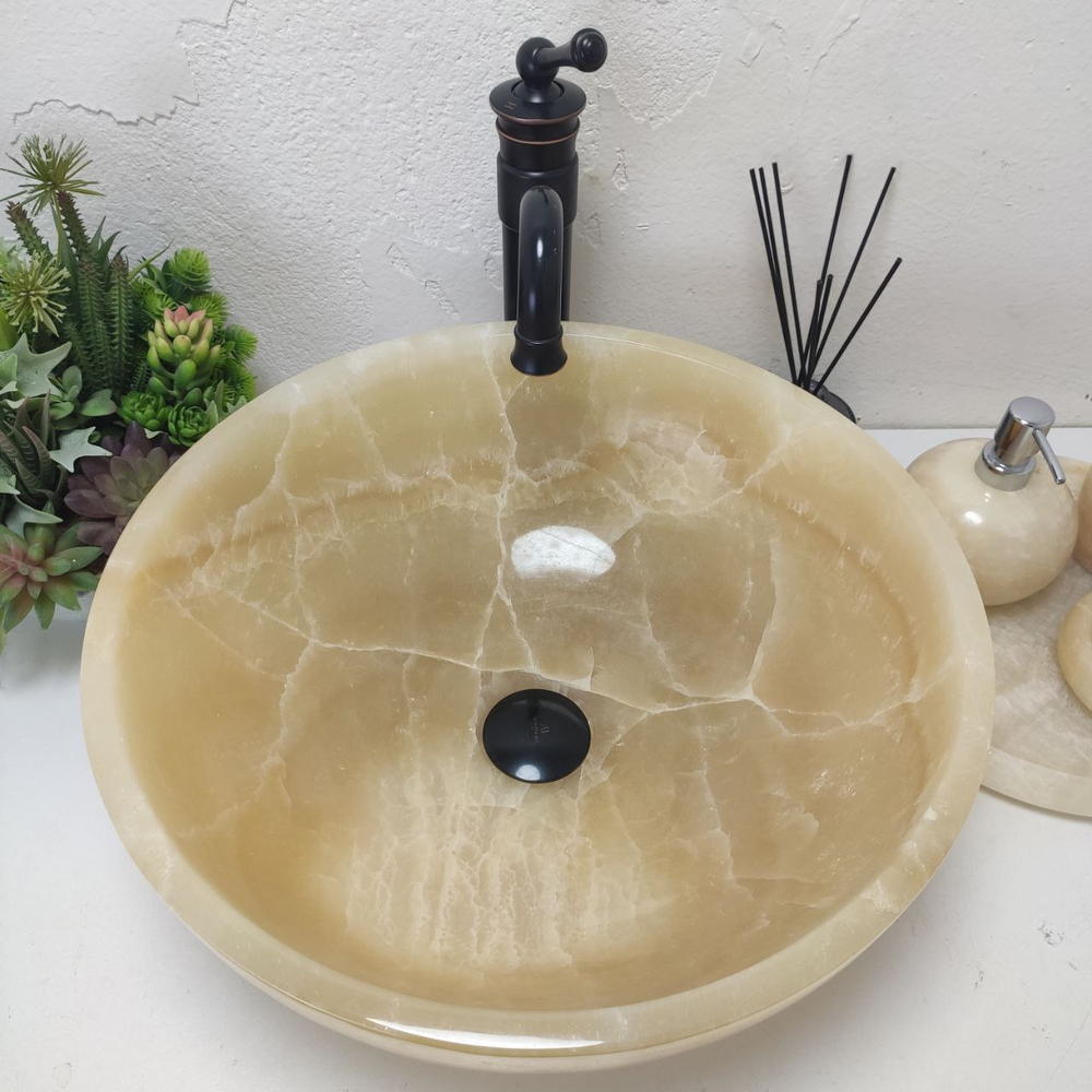 Раковина из оникса Bowl Yellow TinLip BO-61113 45*45*17