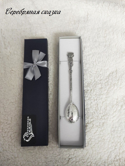 Серебряная чайная ложка "Котик"