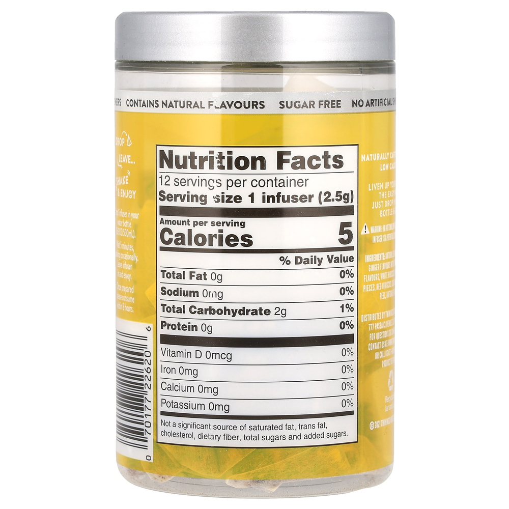 Twinings, Cold Infuse, ароматизатор для холодной воды, лимон и имбирь, 12 шт., 30 г (1,06 унции)