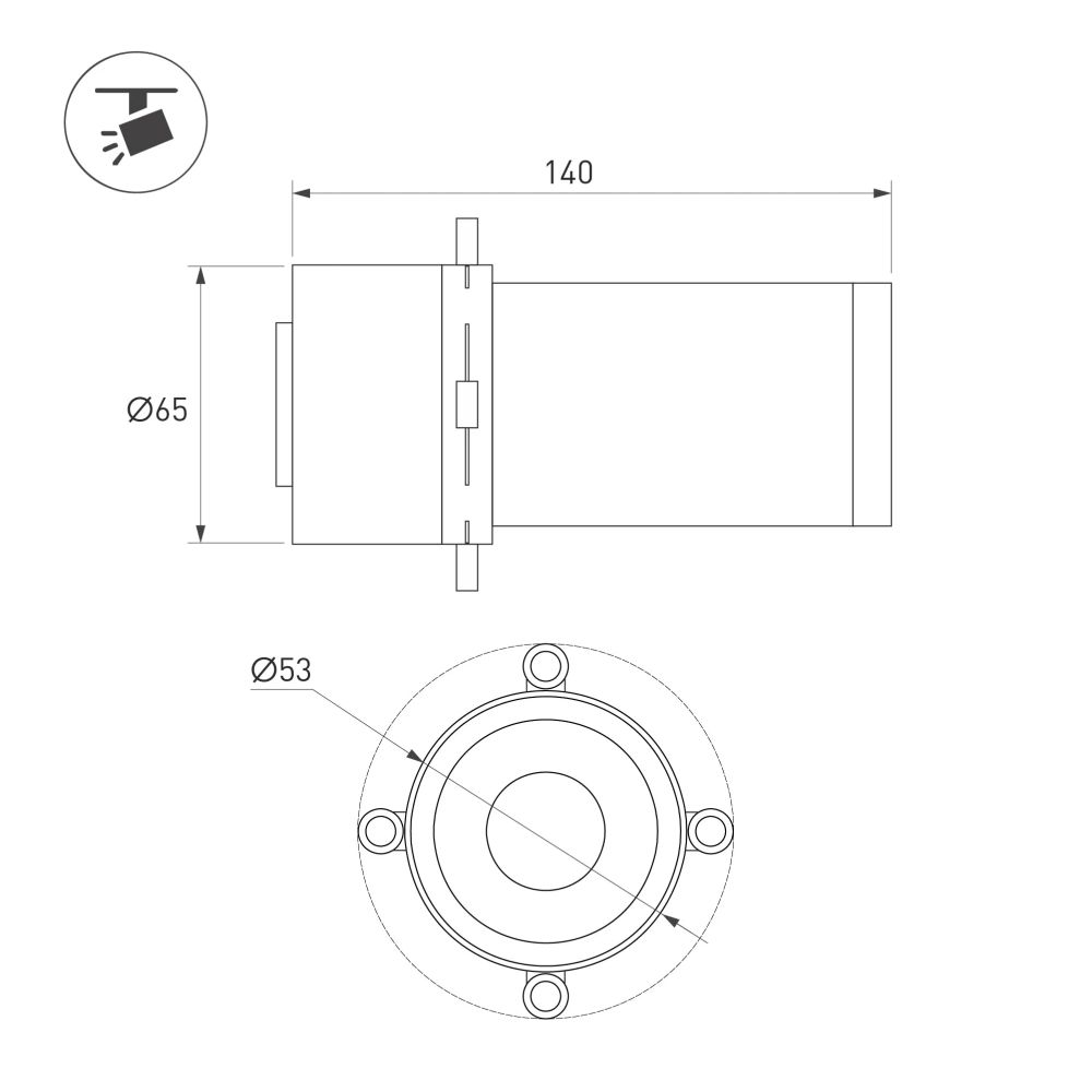 Насадка кадрирующая LGD-ARTIFACT-CROP-ZOOM-R65 (BK, 18-35 deg.) (Arlight, Металл) 057115