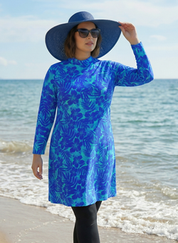 Купальный топ 17260 сине-голубой