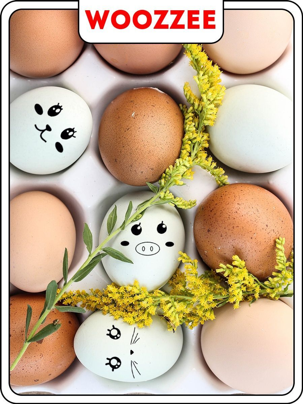 Наклейки-стикеры "На Пасху Смайлики зверюшки"