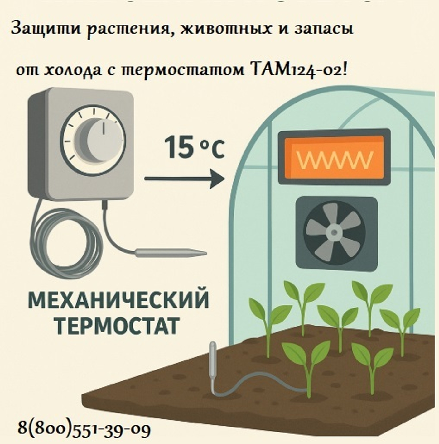 ТАМ124-02 Надежный термостат для теплицы и дома — простой контроль температуры без заморочек!
