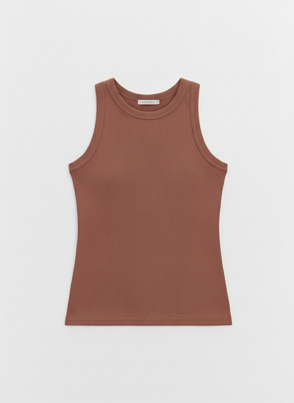 Базовый топ из эластичного хлопка