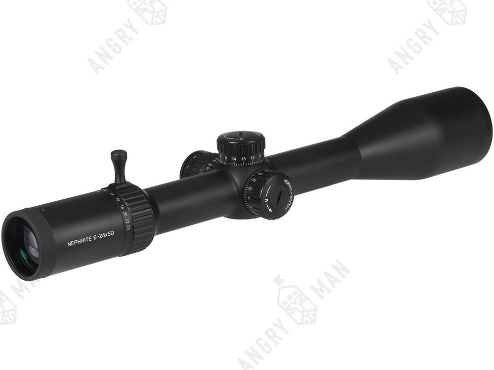 Прицел Nephrite 6-24x50, SF, сетка 61 (Half MD), подсветка красная, 30мм, 1/4 МОА, 775г, Gaut