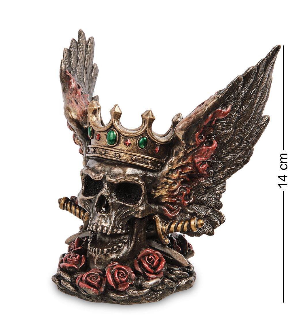 WS-1067 Статуэтка «Крылатый череп в короне»