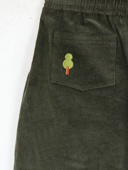 Широкие брюки хаки с вышивкой ЛЕС