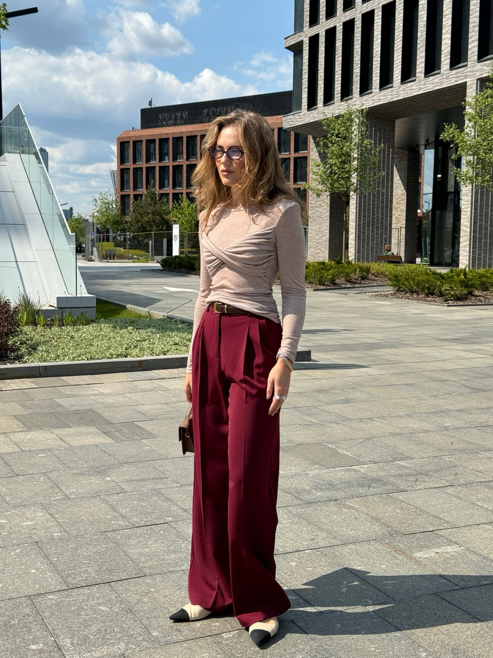 Брюки Office винный