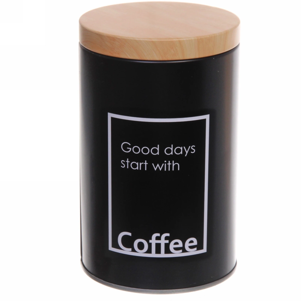 Банка для продуктов металлическая «Black style» 900мл 9*14,5см