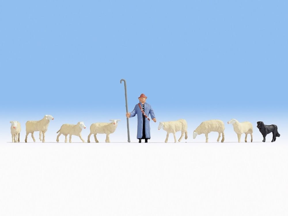 Овцы и пастух (Пастух, собака и 7 овец)