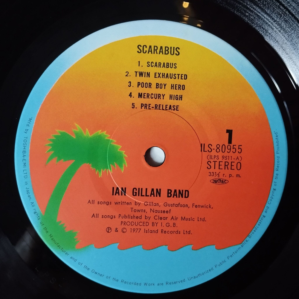 Винтажная виниловая пластинка LP Ian Gillan Band Scarabus (Japan 1977) (Obi) Mercury High