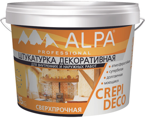 Декоративная штукатурка Alpa CREPI DECO для внутренних и наружных работ 15 кг короед