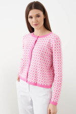 1826 Жакет женский (розовый клетка)