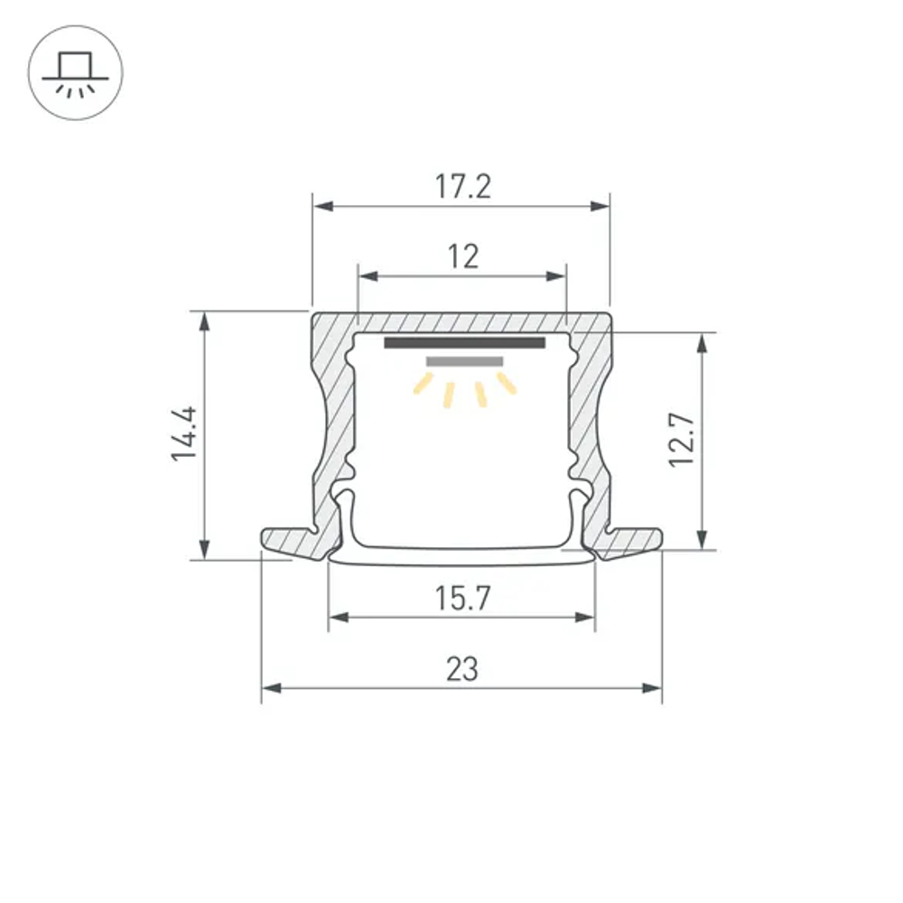 Профиль LINE-2315-F-2000 WHITE (Arlight, Алюминий) 044265