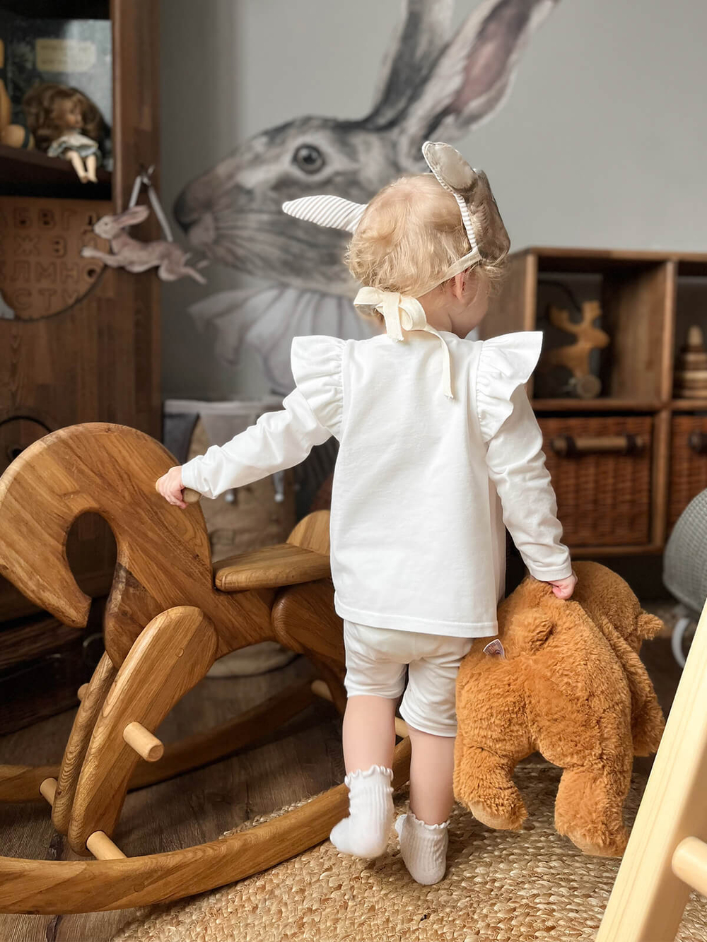 Лонгслив Mjölk Экрю с крылышками, уценка