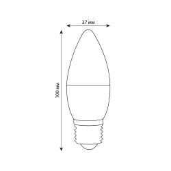 LED-C37-6W-3000K-E27-FR-DIM-SLS Лампа светодиодная. диммируемая. Форма свеча. матовая. Теплый белый свет 3000K. ТМ Volpe