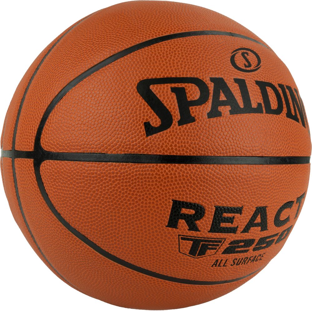 Мяч баск. SPALDING TF-250 React 76802z, р.6, композит. кожа (ПУ), коричн-черн.