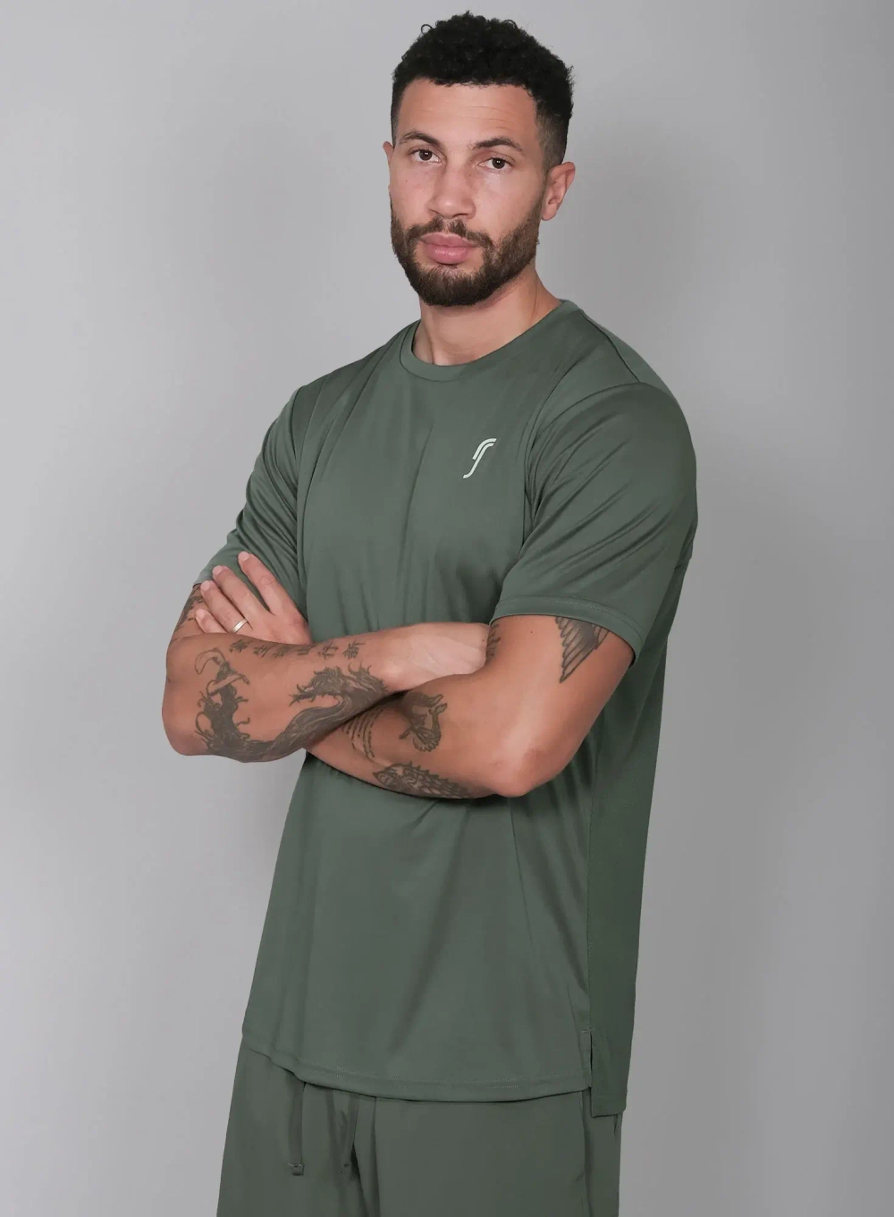 Мужская футболка RS Performance Tee Court Green/Court White (211M000011/608)