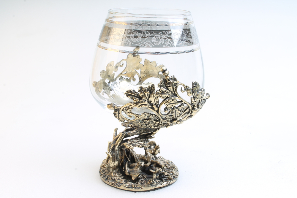 Бокал для коньяка Охота на Глухаря в подарочном футляре