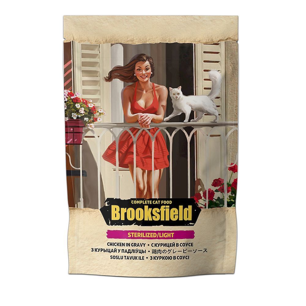 BROOKSFIELD Sterilized/Light Cat Chicken пауч для кошек 85г Курица в соусе