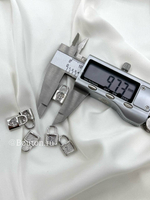 Подвеска серебристая "Замок с сердечком в стразах"