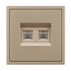 Механизм сдвоенной телефонной розетки SCT-NOBE-MTL2-SFPL-GD (RJ-11, 4C) (Arlight, Золотой песок) 054310