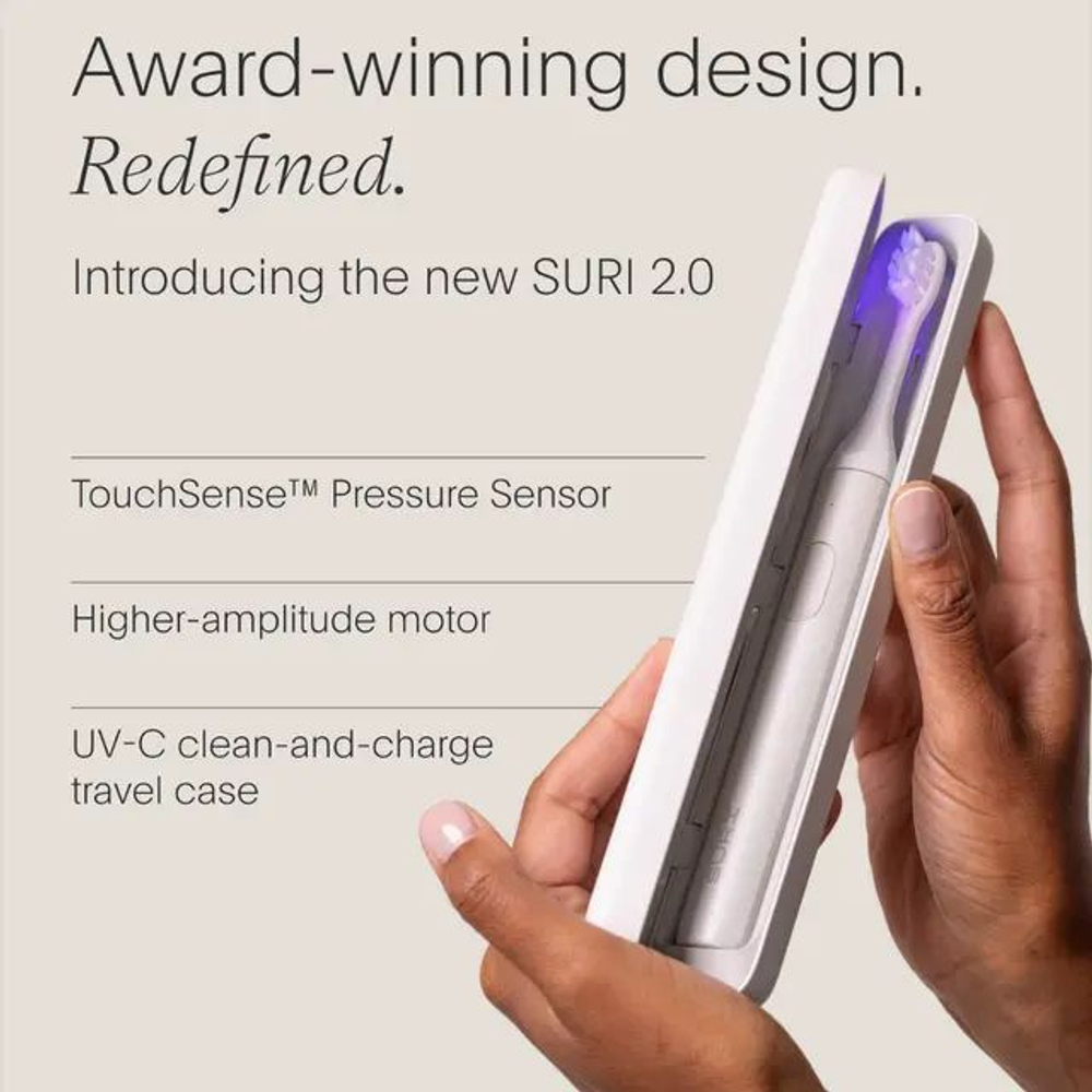SURI Электрическая зубная щетка Sonic Electric Toothbrush with UV Cleaning Travel Case, Sea Mist