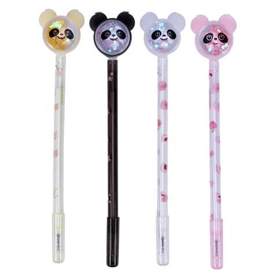 Ручка гелевая "Панда/Кошка", 0,5мм, синяя, 4 вида микс