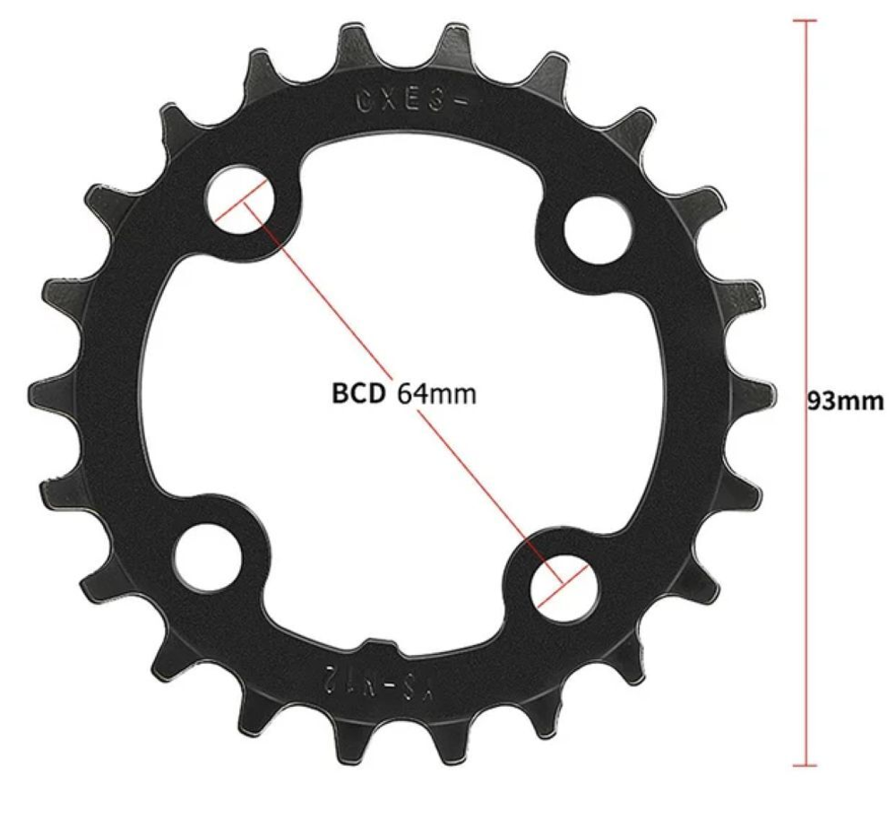 Звезда шатуна 24 зуба BCD 64, стальная