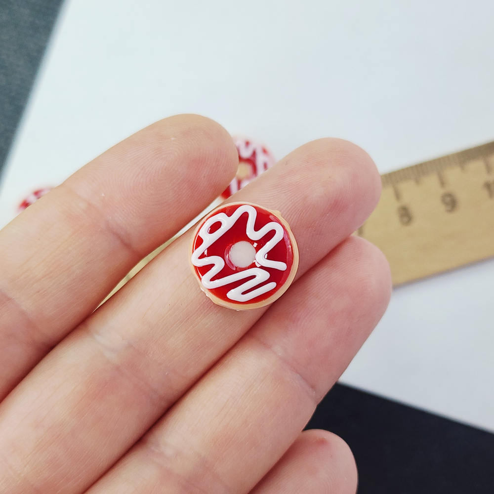 Бусина лэмпворк, пончик с глазурью, р-р 15мм, штучно