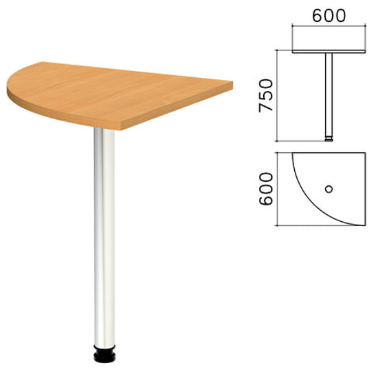 Стол приставной угловой "Монолит", 600х600х750, цвет бук бавария (КОМПЛЕКТ)