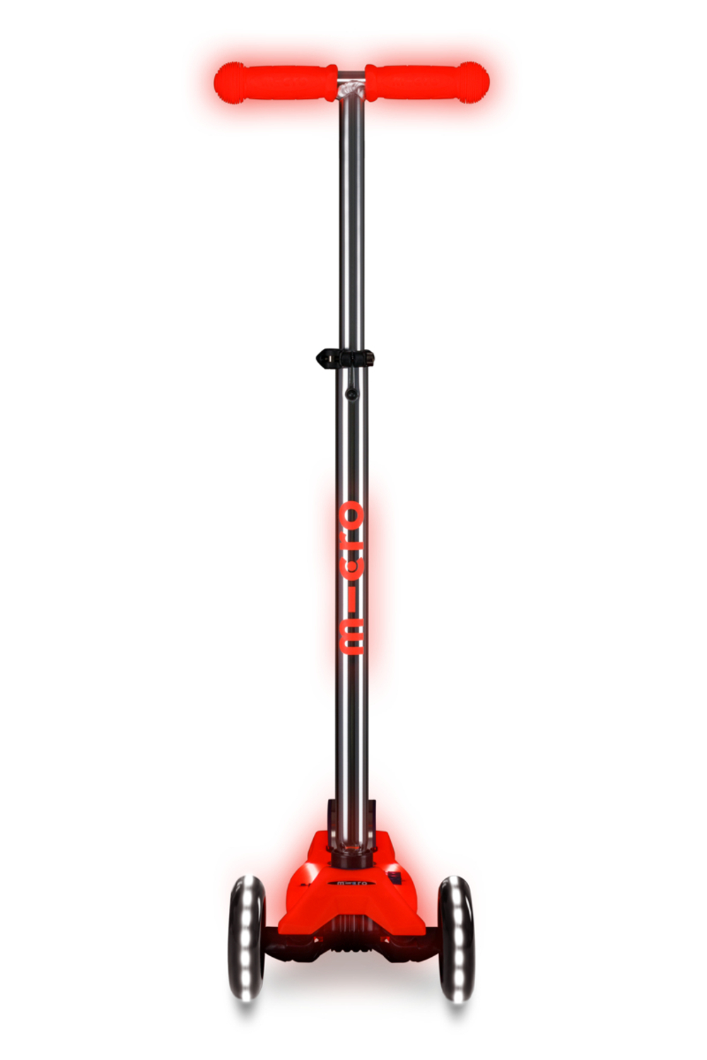 Самокат Maxi Micro Deluxe Glow Plus (светящийся) LED красное сияние