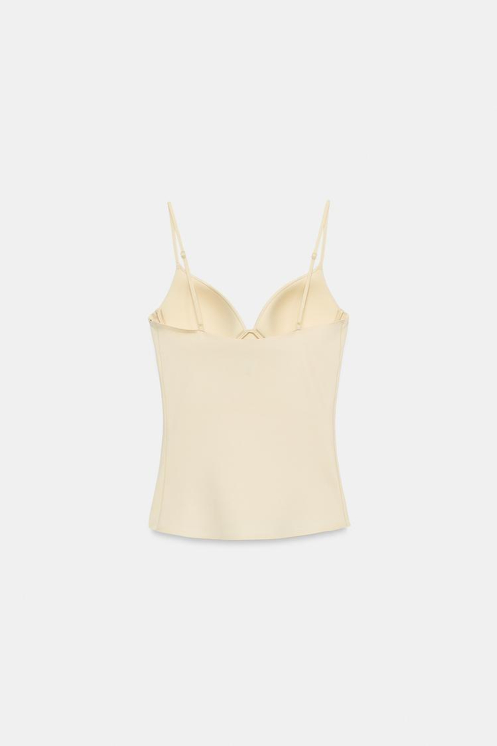 ZARA ТОП ИЗ СМЕСОВОГО ПОЛИАМИДА, ЦВЕТ СЛИВОЧНОГО МАСЛА