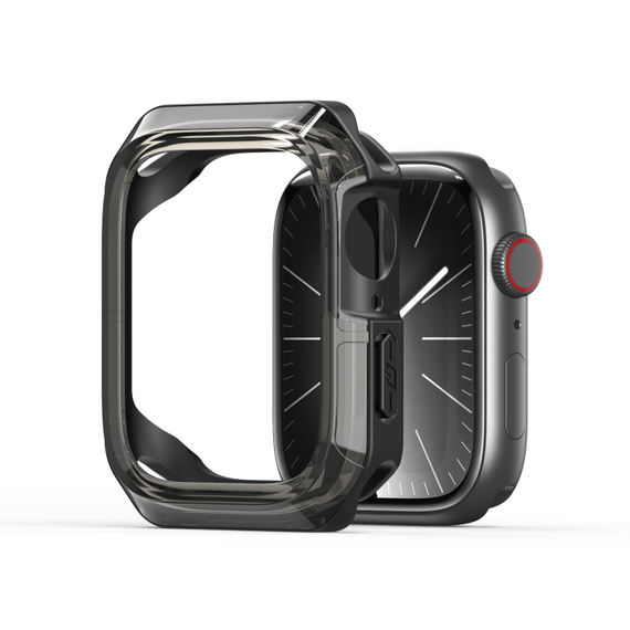 Чехол-бампер прозрачный с черными вставками от Dux Ducis для часов Apple Watch 44мм для моделей 4, 5, 6 и SE, серия Tamo Series Case