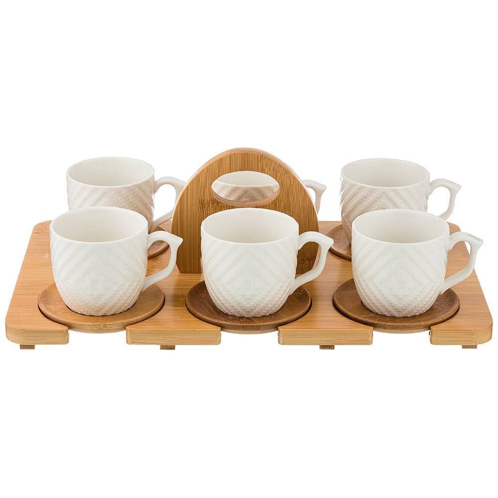 КОФЕЙНЫЙ НАБОР LEFARD "NATIVE" НА 6 ПЕР. 12ПР. 150 МЛ НА ПОДСТАВКЕ 34,5*20*8 СМ (КОР=8НАБ.)