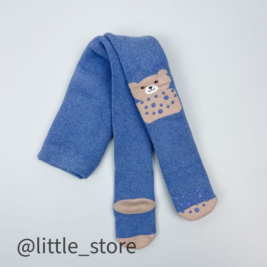 Колготки махровые "Зверек" со стоперами, Синие